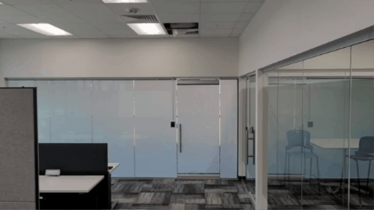 PDLC smart film switching from opaque to clear